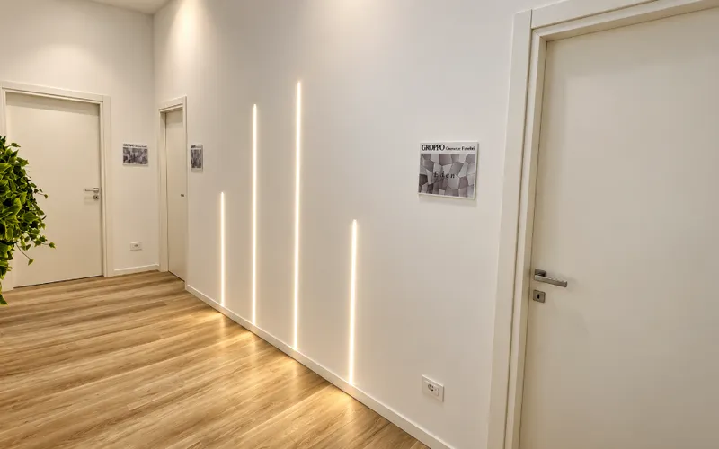 Ingresso alle tre salette riservate della Casa Funeraria a Solbiate Olona